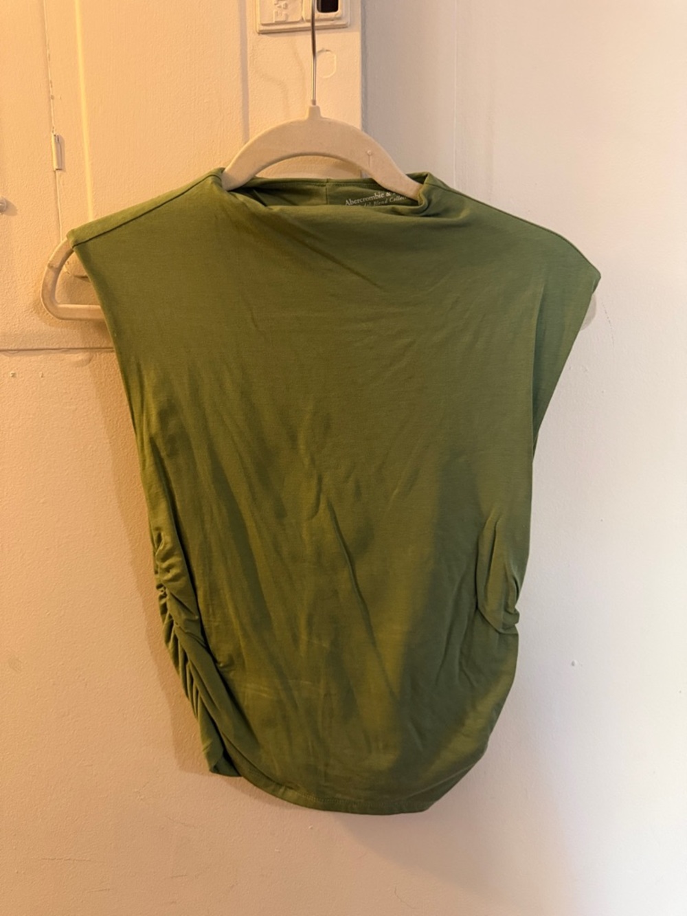 Abercrombie & Fitch Olive Green Sleeveless Ruched Side Tank